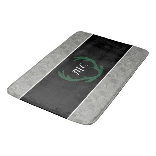 幾何モダン千鳥格子のパタパーソナライズされたン バスマット (アングル)