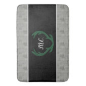 幾何モダン千鳥格子のパタパーソナライズされたン バスマット (正面縦)