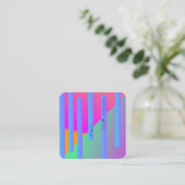 幾何モダン図形DJクラブミュージシャン スクエア名刺 (スタンド正面)