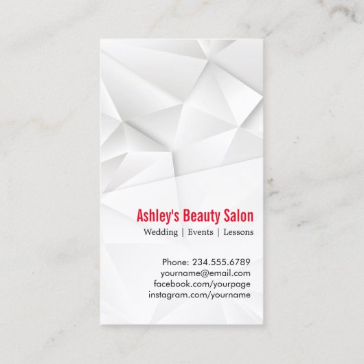 幾何モダン多角形メイクアップアーティストリップスティック 名刺 (裏面)