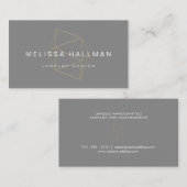 幾何モダン宝石グレー 名刺 (正面/裏面)