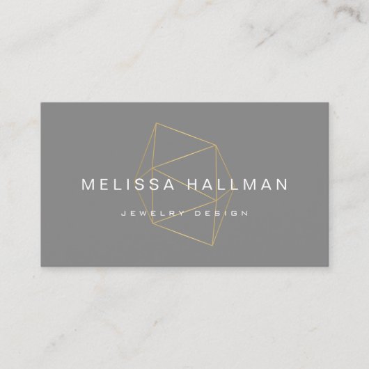 幾何モダン宝石グレー 名刺 (正面)