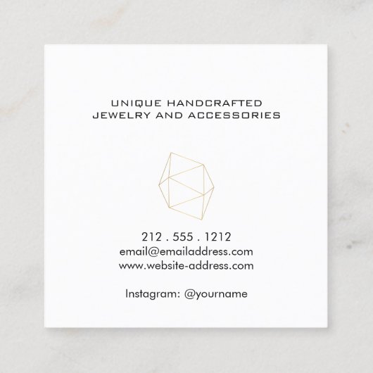 幾何モダン宝石 スクエア名刺 (裏面)