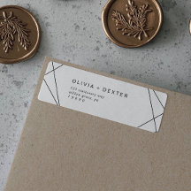 幾何モダン差出人住所ラベル