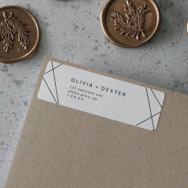 幾何モダン差出人住所ラベル ラベル