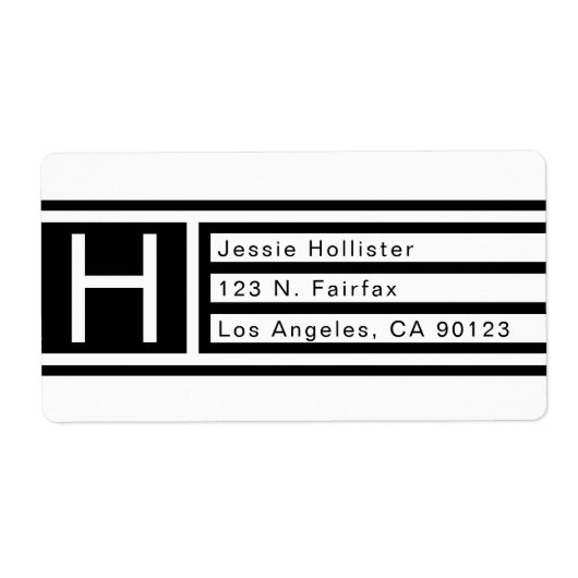 幾何モダン差出人住所 ラベル (正面)