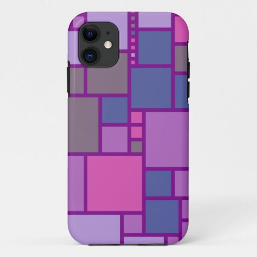幾何モダン平方形 |ピンクパープルブルー Case-Mate iPhoneケース (裏面)