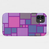 幾何モダン平方形 |ピンクパープルブルー Case-Mate iPhoneケース (裏面(横))