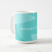 幾何モダン抽象芸術アクアカスタムミント コーヒーマグカップ (正面左)