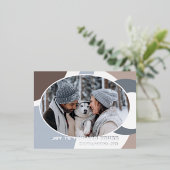 幾何モダン抽象芸術アートパターンシルバー 箔シーズンポストカード (立ち正面)