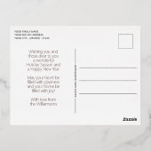 幾何モダン抽象芸術アートパターンシルバー 箔シーズンポストカード (裏面)