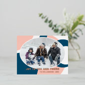 幾何モダン抽象芸術アートパターンバラ金ゴールド 箔シーズンポストカード (立ち正面)