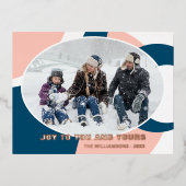 幾何モダン抽象芸術アートパターンバラ金ゴールド 箔シーズンポストカード (正面)