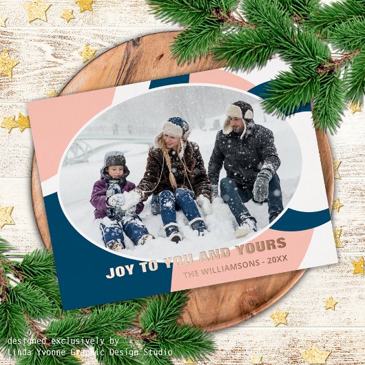 幾何モダン抽象芸術アートパターンバラ金ゴールド 箔シーズンポストカード