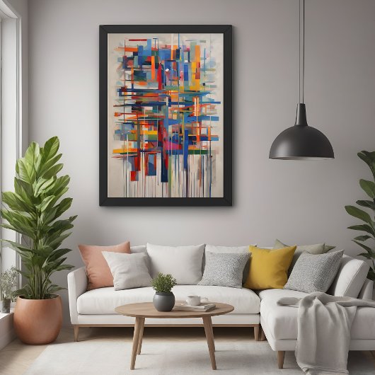 幾何モダン抽象芸術アート ポスター