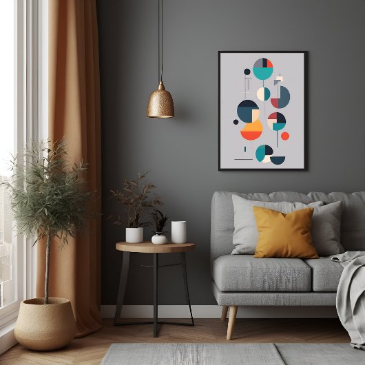 幾何モダン抽象芸術アート – ミニマルデザイン ポスター