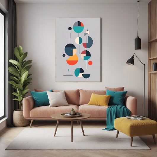 幾何モダン抽象芸術アート – ミニマルデザイン ポスター