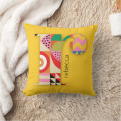 幾何モダン抽象芸術カラフルイニシャル クッション (ブランケット)