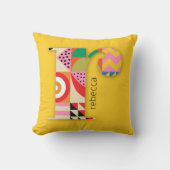 幾何モダン抽象芸術カラフルイニシャル クッション (正面)