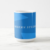 幾何モダン抽象芸術ネイビーカスタムブルー コーヒーマグカップ (中央)