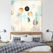 幾何モダン抽象芸術パステルパターン キャンバスプリント (インサイチュ (寝室))