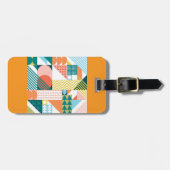 幾何モダン抽象芸術パターはっきりしたンレトロ ラゲッジタグ (正面横)