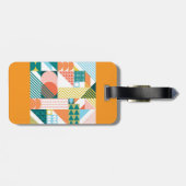幾何モダン抽象芸術パターはっきりしたンレトロ ラゲッジタグ (裏面横)
