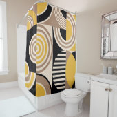 幾何モダン抽象芸術ヴィンテージパターン シャワーカーテン (インサイチュ)