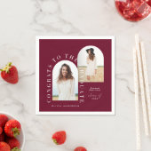 幾何モダン数々の写真アーチ卒業式ナプキ スタンダードカクテルナプキン (インサイチュ)