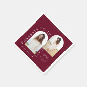 幾何モダン数々の写真アーチ卒業式ナプキ スタンダードカクテルナプキン (角)