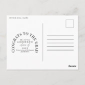 幾何モダン数々の写真アーチ卒業式ポスト ポストカード (裏面)