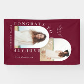 幾何モダン数々の写真アーチ卒業記念バンド 横断幕 (横)