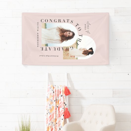 幾何モダン数々の写真アーチ卒業記念バンド 横断幕 (インサイチュ)