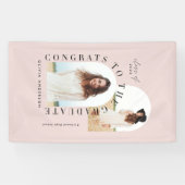 幾何モダン数々の写真アーチ卒業記念バンド 横断幕 (横)