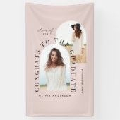 幾何モダン数々の写真アーチ卒業記念バンド 横断幕 (縦)