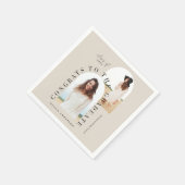 幾何モダン数々の型フォトアーチ卒業 スタンダードカクテルナプキン (角)