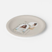 幾何モダン数々の型フォトアーチ卒業 ペーパープレート (アングル)