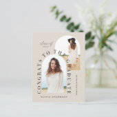 幾何モダン数々の型フォトアーチ卒業 ポストカード (スタンド正面)