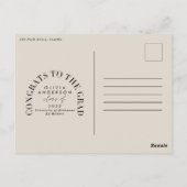 幾何モダン数々の型フォトアーチ卒業 ポストカード (裏面)