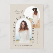 幾何モダン数々の型フォトアーチ卒業 ポストカード (正面)