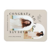 幾何モダン数々の型フォトアーチ卒業 マグネット (横)