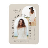 幾何モダン数々の型フォトアーチ卒業 マグネット (縦)