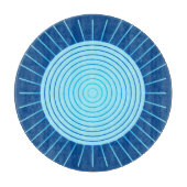 幾何モダン日が差すこと – コバルトブルーとアクア カッティングボード (正面)