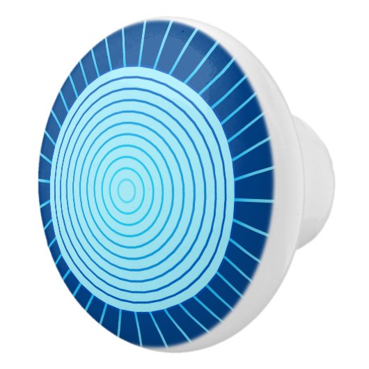 幾何モダン日が差すこと – コバルトブルーとアクア セラミックノブ (右)