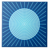 幾何モダン日が差すこと – コバルトブルーとアクア タイル (正面)