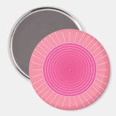 幾何モダン日が差すこと – コーラルピンクの色合い マグネット (正面/裏面)