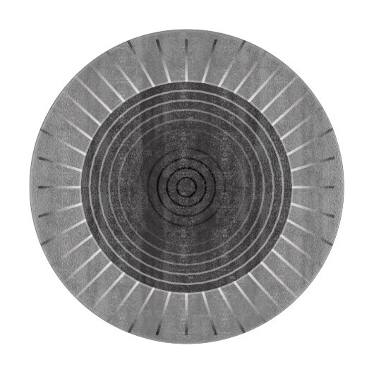 幾何モダン日が差すこと – ダークヘマタイト灰色 カッティングボード (正面)