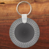 幾何モダン日が差すこと – ダークヘマタイト灰色 キーホルダー (正面)