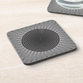 幾何モダン日が差すこと – ダークヘマタイト灰色 コースター (左側)