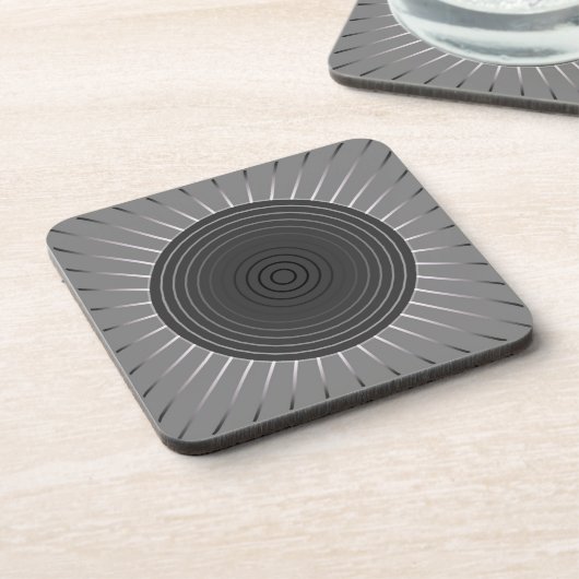 幾何モダン日が差すこと – ダークヘマタイト灰色 コースター (左側)